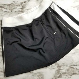Nike Girls Black White polyester Zip Pockets Pull On Tennis Skirt Size XL